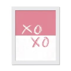 11" x 14" XOXO Brush Strokes White Framed Print Wall Art