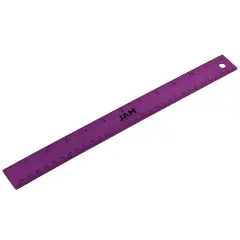 JAM Paper Metallic Stainless Steel Rulers, 12ct. Purple