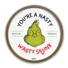 20" The Grinch Nasty Wasty Skunk Round Framed Print Brown Frame