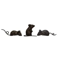 Hello Honey&reg; Rust Finish Metal Mice Set