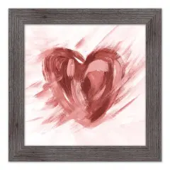 Abstract Painted Heart 16" x 16" Western Gray Framed Print