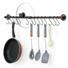 NEX&trade; Bronze Pot Rack Wall Mounted Kitchen Pot Lid Organizer