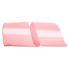 JAM Paper 4" x 50yd. Satin Allure Single Face Ribbon Pink