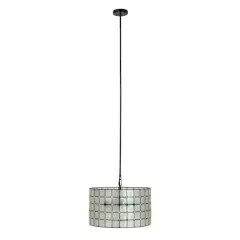Hello Honey&reg; Emma Capiz Black Finish Pendant Lamp