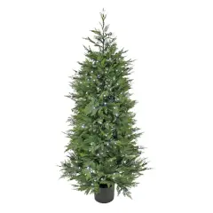 5ft. Pre-Lit Cypress Artificial Christmas Tree, Multi-Function LED Lights
