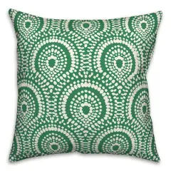 18" x 18" Fan Pattern Indoor/Outdoor Throw Pillow Green