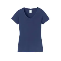 Port & Company&reg; Fan Favorite&trade; Ladies V-Neck T-Shirt Team Navy