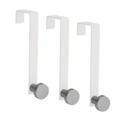 Elle D&eacute;cor White 3 Pack Single Over the Door Hooks