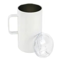 20oz. White Stainless Steel Sublimation Mug with Lid by Make Market&reg;