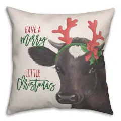 Reindeer Cow Throw Pillow
