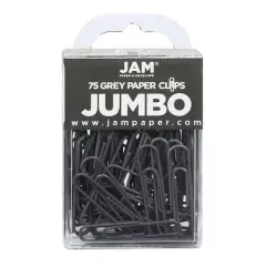 JAM Paper Jumbo Paper Clips Gray