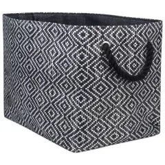 DII&reg; Large Rectangle Diamond Basketweave Paper Bin Black/White