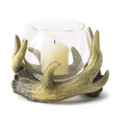 4" Rustic Antler Candleholder