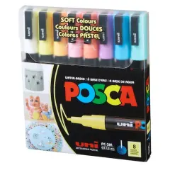 Uni Posca PC-3M Fine Tip Soft Colors Paint Marker Set