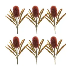 24" Burnt Orange Banksia Floral Stems. 6ct.