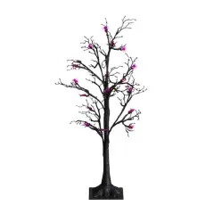 3ft. Pre-Lit Artificial Halloween Spider Twig Tree with 36 Purple LED Lights