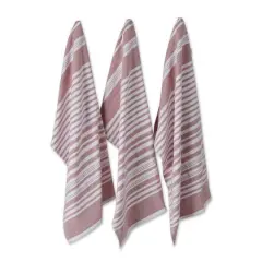 DII&reg; Barn Red Variegated Stripe Terry Dishtowels, 3ct.