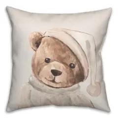 Bedtime Teddy 18" x 18" Indoor/Outdoor Pillow