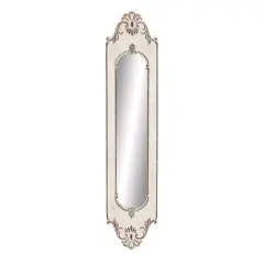 White Vintage Wood Wall Mirror, 72" x 16"