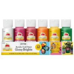 Apple Barrel&reg; Acrylic Glossy Brights 12 Piece Paint Set
