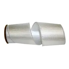 JAM Paper 4" x 10yd. Silver Lame Wired Edge Ribbon
