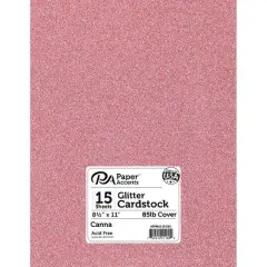 PA Paper&trade; Accents Glitter 8.5" x 11" Cardstock, 15 Sheets Canna