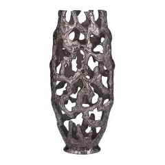 20" Contemporary Aluminum Vase Black