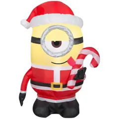 3.5ft. Airblown&reg; Inflatable Christmas Minion Stuart Licking Candy Cane