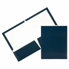 JAM Paper Glossy Two Pocket Folders, 12ct. Navy Blue