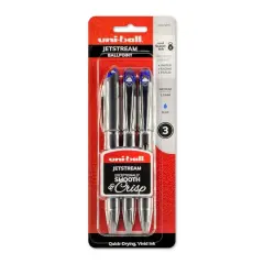 Uni-Ball&reg; Jetstream Blue Retractable 3 Pen Set, 1.0mm
