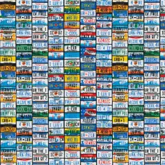 Fabric Traditions License Plates Cotton Fabric