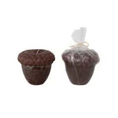 Hello Honey&reg; 5" Brown Unscented Acorn Shaped Candle