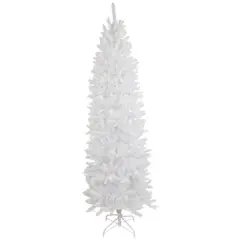 9ft. Pre-Lit Rapids White Pine Pencil Artificial Christmas Tree, Clear Lights