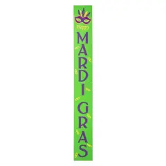 Glitzhome&reg; 60" Mardi Gras Wooden Porch Sign
