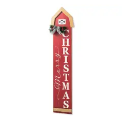 Glitzhome&reg; 42" "Merry Christmas" Wood Barn Porch Sign