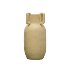 Hello Honey&reg; 10" Cream Sand Finish Modern Stoneware Vase