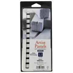 Pro Art&reg; White 12 Piece Square Artist Pastels