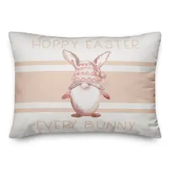 Hoppy Easter Gnome Blush 2 14" x 20" Indoor / Outdoor Pillow