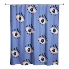 Eyeball Pattern Shower Curtain Blue