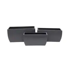 Grey Modern Planter, Set of 3" 20", 18", 16"