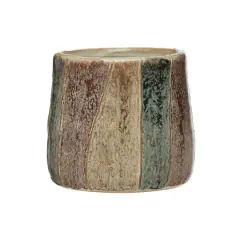 12" Reactive Glaze Hand-Painted Stoneware Planter