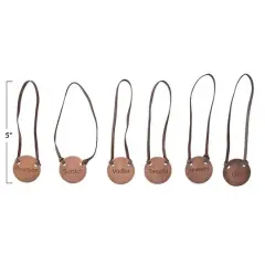 Hello Honey&reg; Buffalo Leather & Cast Iron Engraved Metal Bottle Tag Set