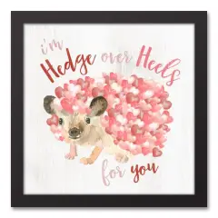 Heart Hedgie 13.73" x 13.73" Black Framed Canvas