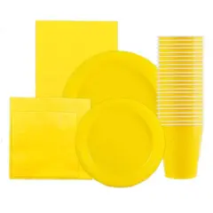 JAM Paper Party Tableware Assortment Pack Yellow