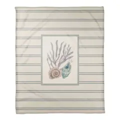 Snail and Banded Tulip Shell 50" x 60" Coral Fleece Blanket