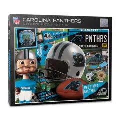 NFL Retro Series 500 Piece Puzzle Carolina Panthers