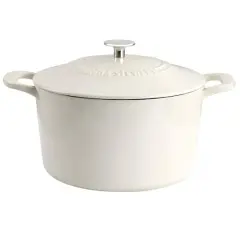 Martha Stewart 7qt. Enameled Cast Iron Dutch Oven with Lid Cream
