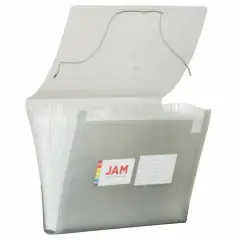 JAM Paper 9" x 13" 13-Pocket Expanding File, 2ct. Gray