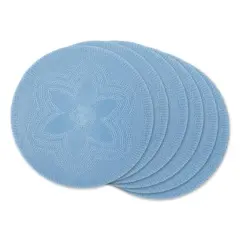 DII&reg; Woven Round Placemats, 6ct. Light Blue