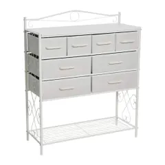 Household Essentials Victoria 8-Drawer Dresser with Shelf White